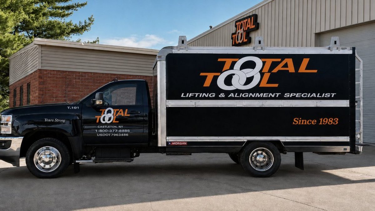 A Total Tool service truck outside the Castleton building