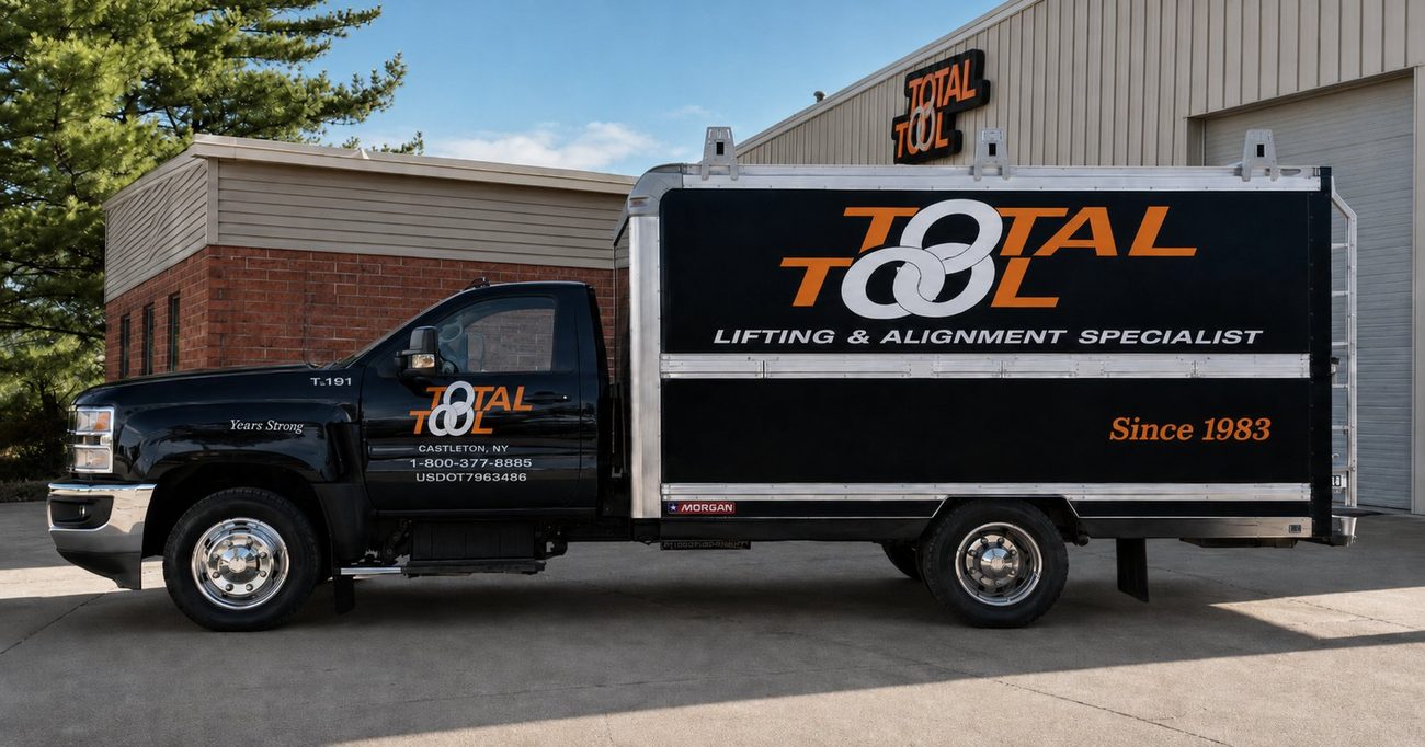 A Total Tool service truck outside the Castleton building
