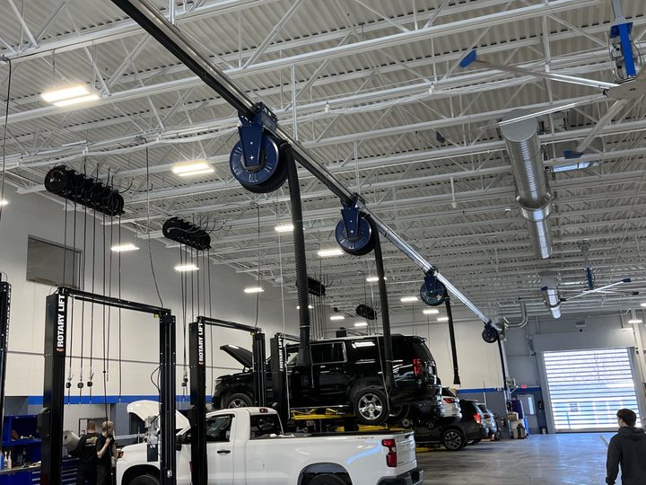 EuroVent sliding crab exhaust extraction