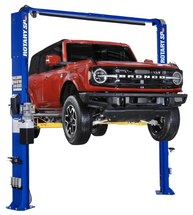 Ford Bronco on a Rotary SPOA10-AV two-post lift