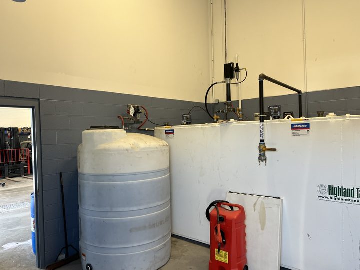 Lube room with Highland Tank storage