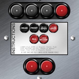 Rotary lift control panel with Spotline spotting and lock release