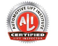 Total Tool is a certified lift inspector from the Automotive Lift Institute (ALI),