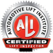 Certified Lift Inspector by Automotive Lift Institute